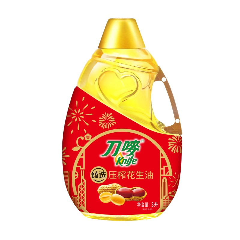 刀唛（Knife） 臻选压榨 花生油 3L 红色（单位：桶）