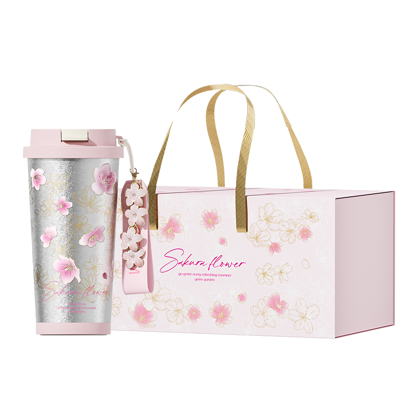 格米 GERM花语系列闪耀钛杯 GE-25AW-B148 500ml 樱花（单位：套）