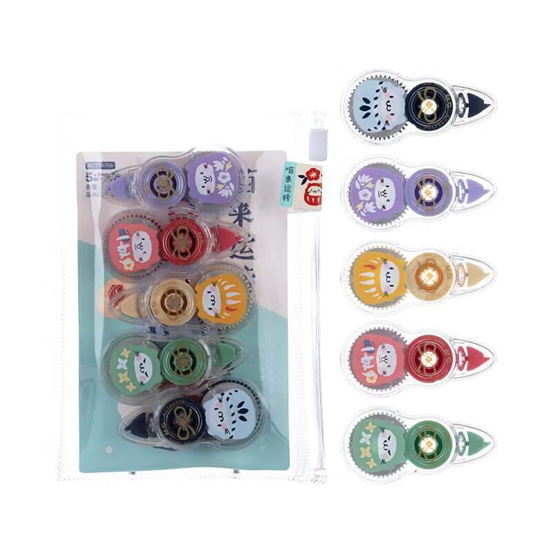 晨光（M&G） 喵来运转学生修正带  ACT54706 5m*5mm 5支/卡  混色（单位：卡）