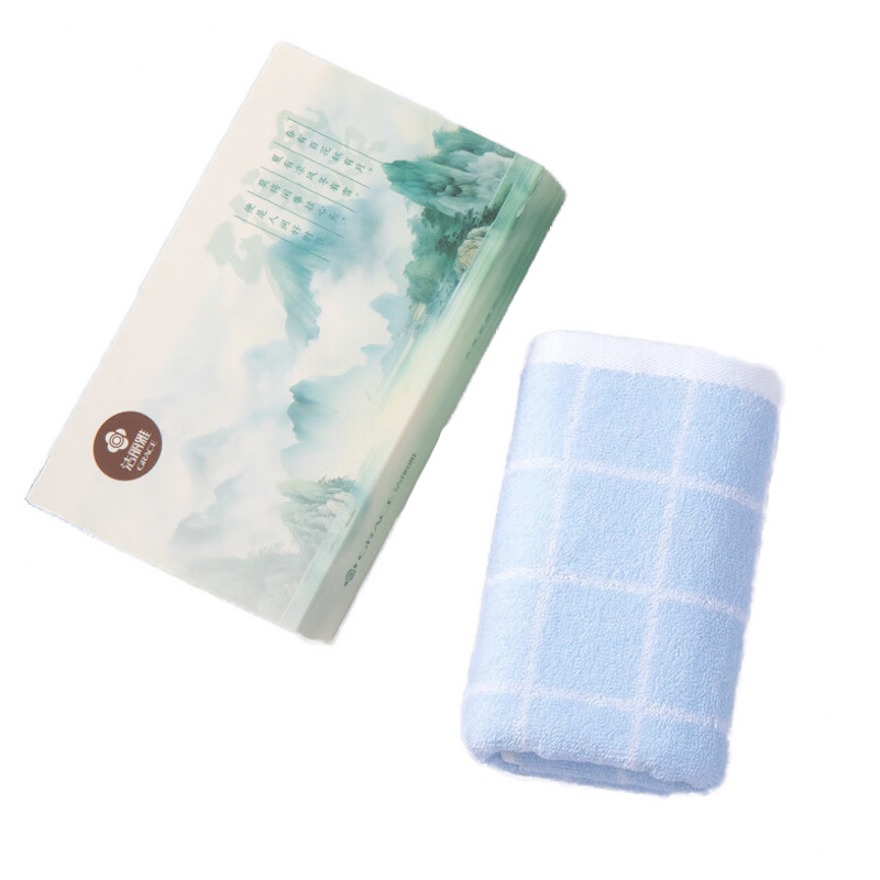 洁丽雅（Grace） 毛巾 新疆长绒棉单条礼盒装 72*34cm 蓝色（单位：条）