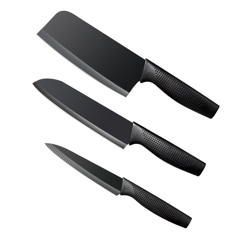 原森太 黑刀三件套 02.YSTDJ022 （菜刀+厨师刀 +水果刀）*1套 黑色（单位：组）