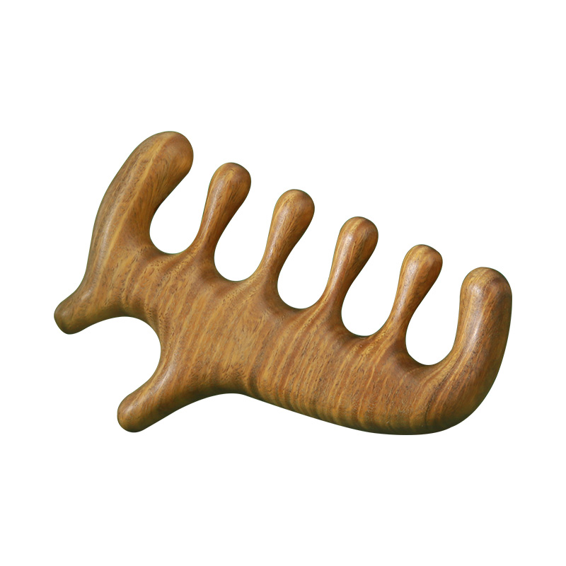 原森太 绿檀木独角仙按摩梳 02.YSTSZ037 10*6.8*1.9CM 绿檀色（单位：把）