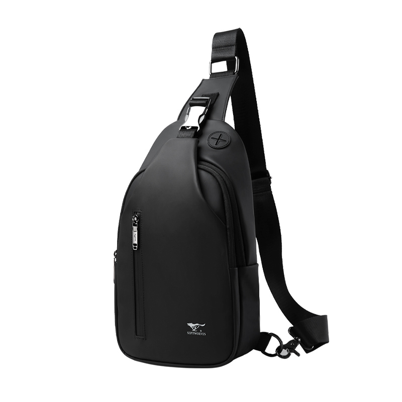 七匹狼（SEPTWOLVES） 休闲胸包男士斜挎包百搭单肩包运动包 CD131248-1 17*8*31CM 黑色（单位：件）