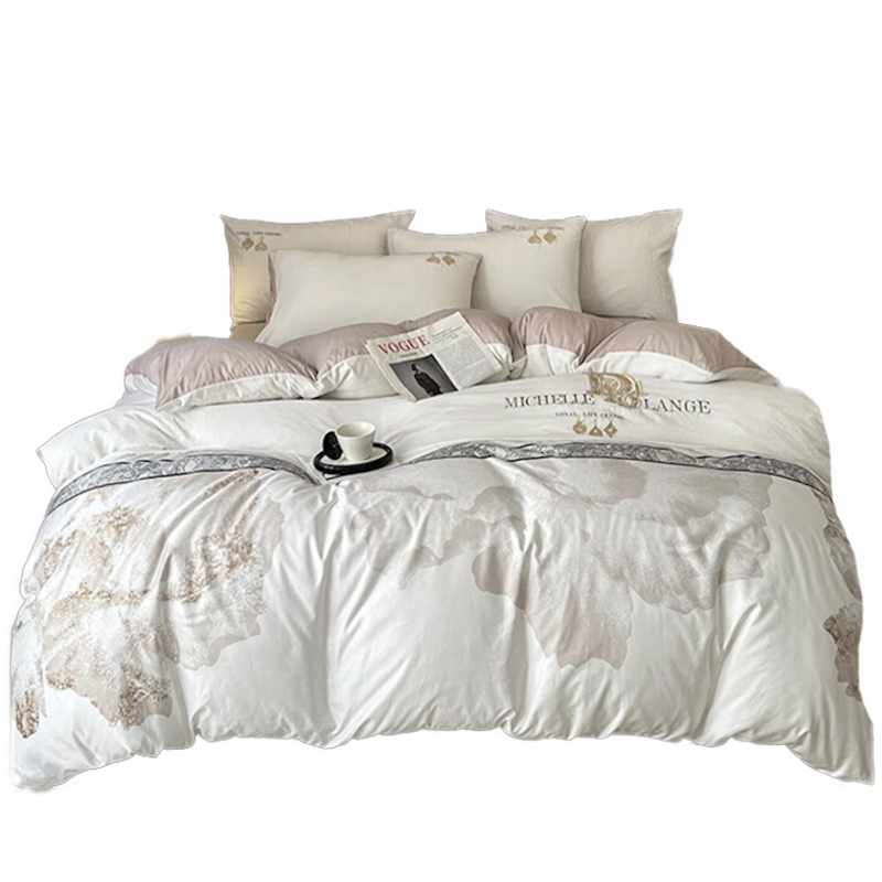 雅鹿 床上四件套 锦上繁华 加厚磨毛刺绣床品 200*230cm 云舒白（单位：套）