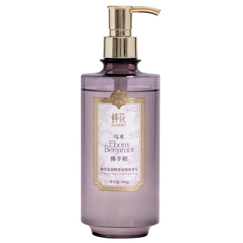 蜂花（BEE&FLOWER） 氨基酸香氛液体香皂 乌木佛手柑 500g 紫色（单位：瓶）