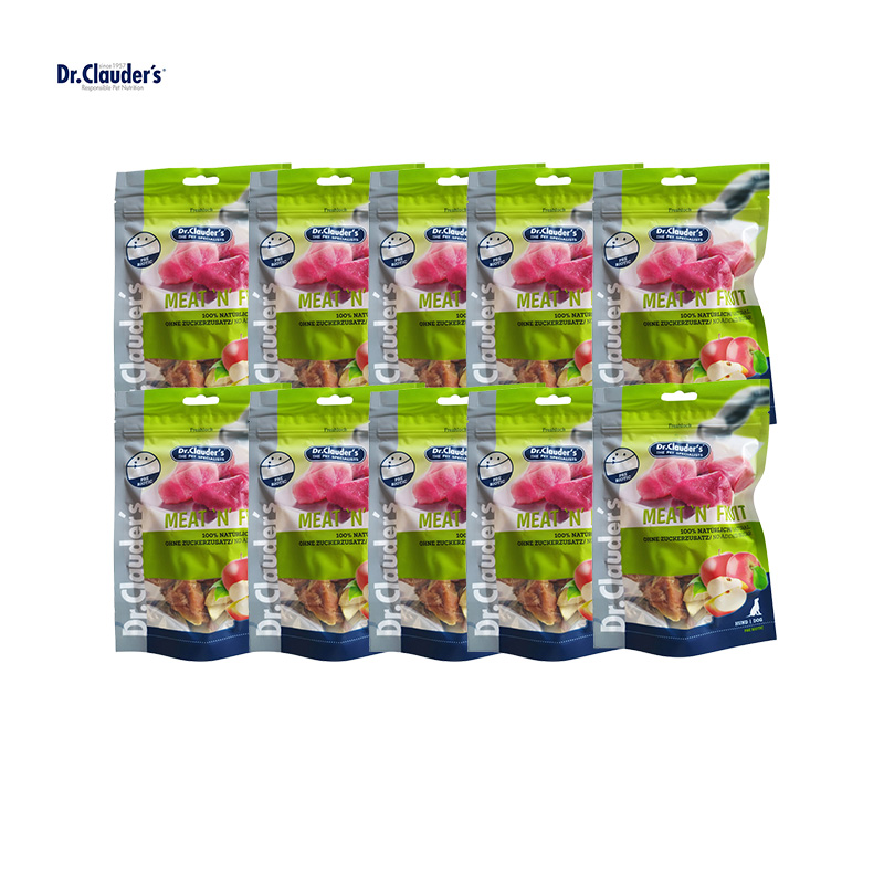 克劳德医生 犬用零食 犬用益生元功能零食 苹果片缠肉 80g*10袋 绿色（单位：组）