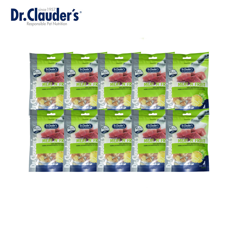 克劳德医生 犬用零食 犬用益生元功能零食 菠萝片缠肉 80g*10袋 绿色（单位：组）