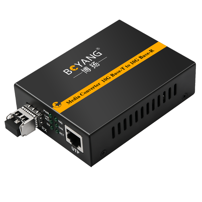 博扬 万兆光纤收发器 SFP+10G多模双纤光电转换器 BY-WG915D 0.4kg 黑色（单位：台）