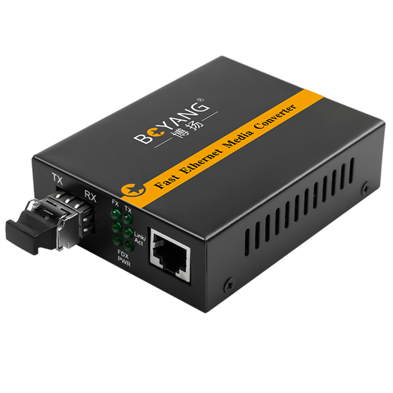 博扬 千兆多模光纤收发器 多模光电转换器 BY-WG812D 0.4kg 黑色（单位：台）