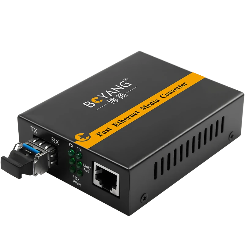 博扬 千兆双纤单模光纤收发器 光电转换器  BY-WG811S 0.4kg 黑色（单位：台）