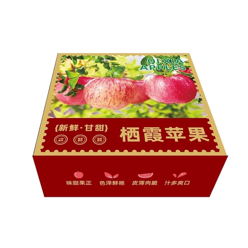 本来工坊 山东栖霞红富士苹果 (12粒,80-85#) 2.8kg礼盒装 红色（单位：箱）