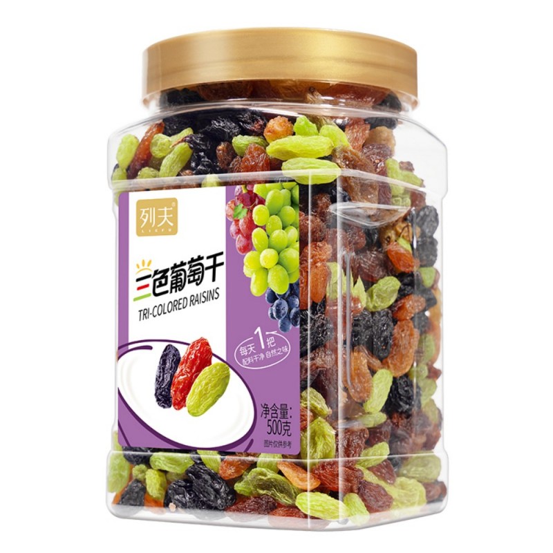 列夫 三色葡萄干 果干 500g 混色（单位：罐）