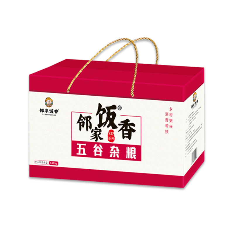 邻家饭香 杂粮大礼包红绿黑黄豆黄黑红米玉米糁 FP168 3.46kg（9种杂粮）礼盒装 混色（单位：盒）