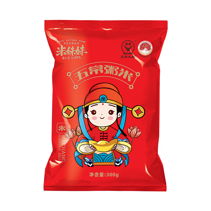 米妹妹（MIMEIMEI） 大米 五常粥米 300g*1  混色（单位：袋）