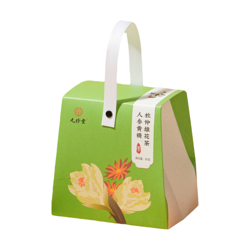 九珍堂 人参黄精杜仲雄花茶 男士滋补茶玛咖十宝茶补肝肾熬夜 三角包袋泡茶 8g*10包 绿色（单位：盒）