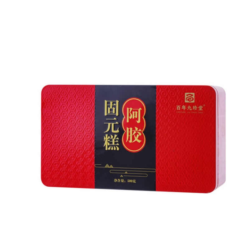 九珍堂 阿胶固元糕 铁盒装 500克/盒 红色（单位：盒）