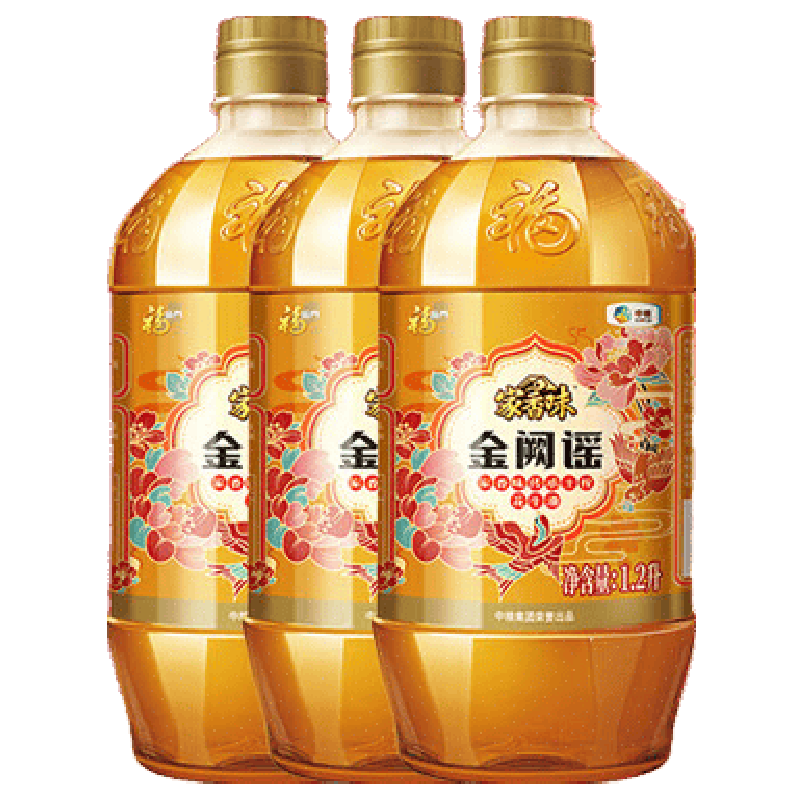 福临门 中粮 家香味金阙谣传承土榨花生油礼盒装 1.2L*3 黄色（单位：盒）