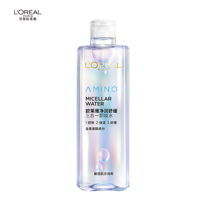 欧莱雅（LOREAL ） 卸妆水 舒缓净润三合一 400ml 白色（单位：瓶）