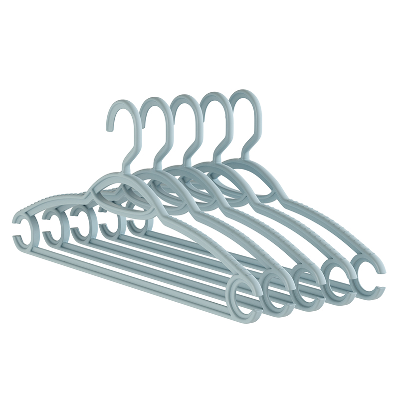 优勤（YOUQIN） 防滑细款小衣架 JR-FHXKXYJ-5ZZ#-731Y 37.5*18.5*2.5cm/支*5  水蓝色（单位：套）