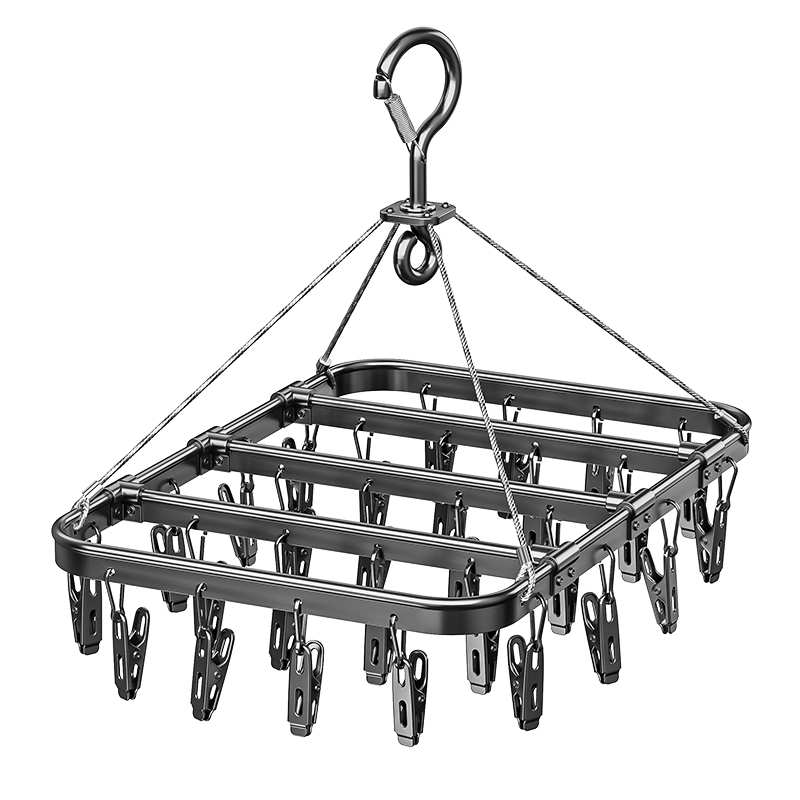 优勤（YOUQIN） 方型28夹晾晒架 JR-FX28JLSJ-QHS 36*27*32cm 灰色（单位：个）