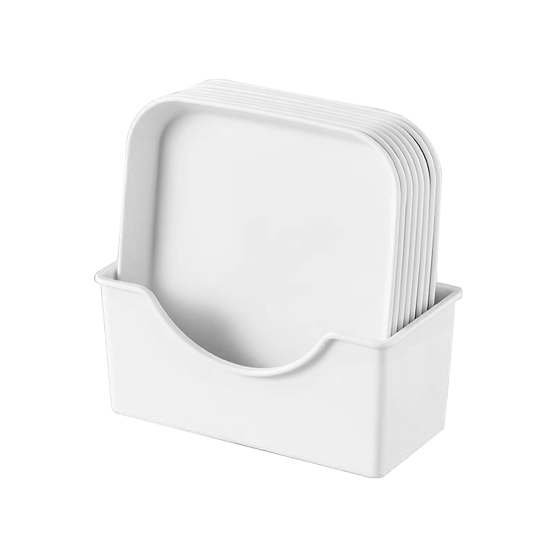 优勤（YOUQIN） 方盘吐骨盘8盘吐骨盘收纳沥水架 JR-X15CMFPTGPSP-BS#+JR-XTGPSNLSJ-BS# 吐骨盘*8个+收纳沥水架*1个 白色（单位：套）