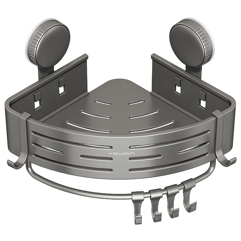 优勤（YOUQIN） 71081YX-带杆吸盘加高三角篮 JR-71081YXXPJGSJL-DG 29.3*21.5*14.1cm 枪灰色（单位：个）