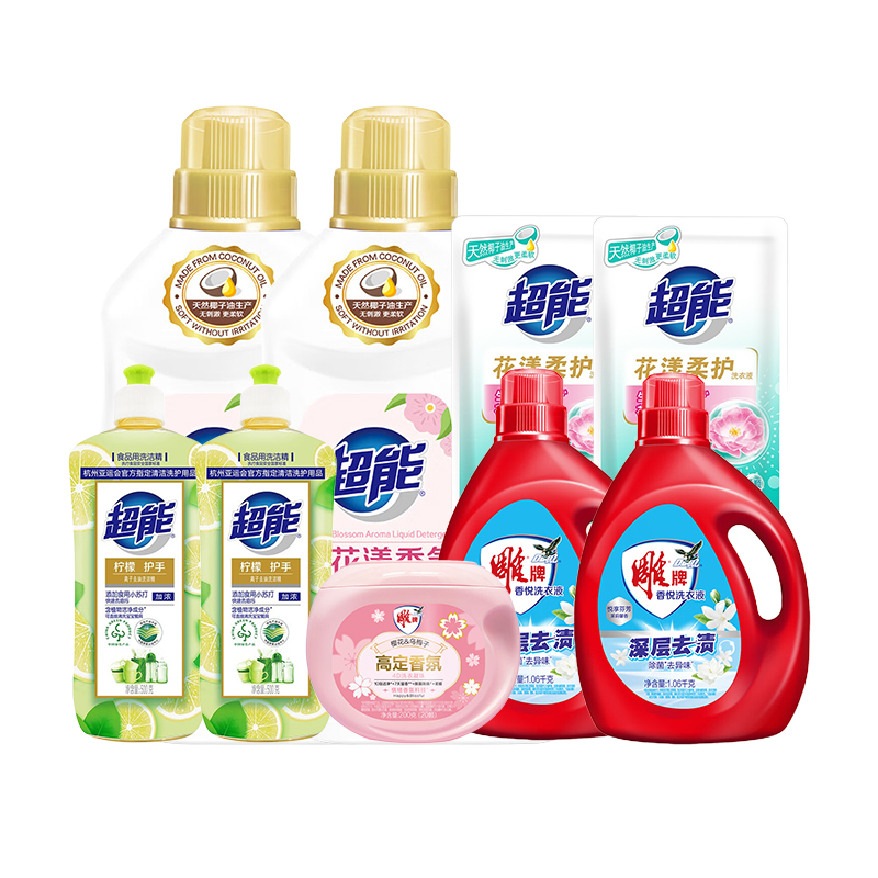 超能   雕牌花漾香悦清洁洗护套装 花香型 11380g 混色（单位：套）