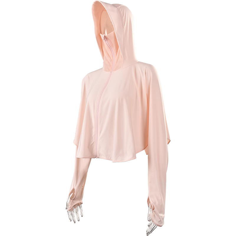 卡蒙（Kenmont） 斗篷短款长袖冰丝防晒衣 KM-3690 均码 淡粉色（单位：件）