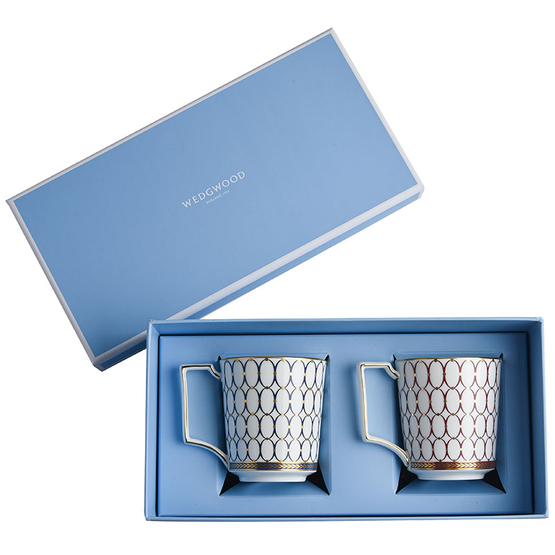 WEDGWOOD 威基伍德金粉年华马克杯对杯 1054482+1058817 300ml*2 鎏金红+午夜蓝（单位：套）