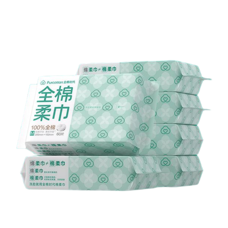 全棉时代 棉柔巾 M码 60片6连包 白色（单位：提）