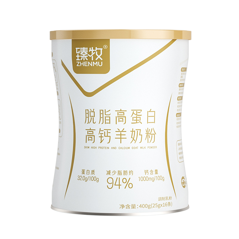 臻牧/zhenmu 脱脂高蛋白高钙羊奶粉 罐装 400g 白色（单位：罐）
