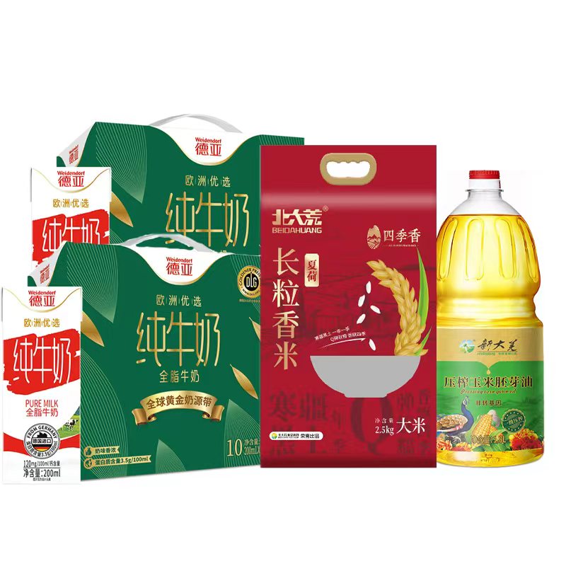 北大荒 /大荒印象/德亚 粮油食品组合A款 2.5kg+5.8L 松石绿（单位：箱）
