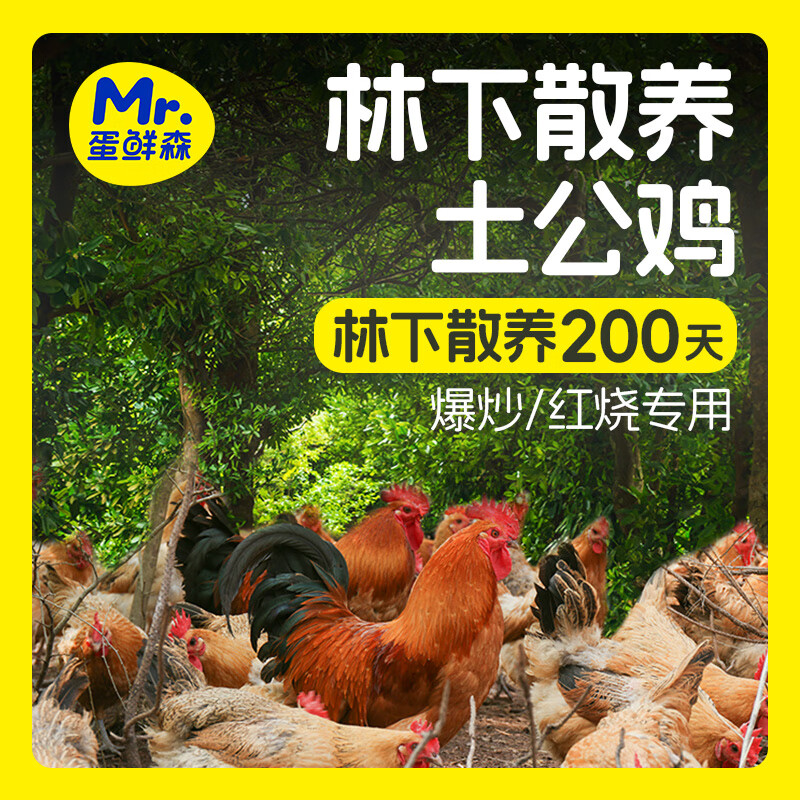 蛋鲜森 蛋鲜森林下散养土公鸡2只装 ZH316 1kg&plusmn;100g/只*2  无色（单位：盒）