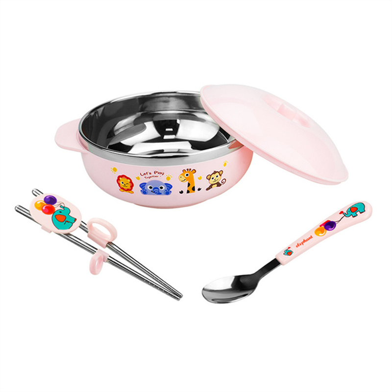 婴侍卫（BBG） 宝宝碗筷勺三件套 KJ8207 15.3*12*7cm 粉色（单位：套）