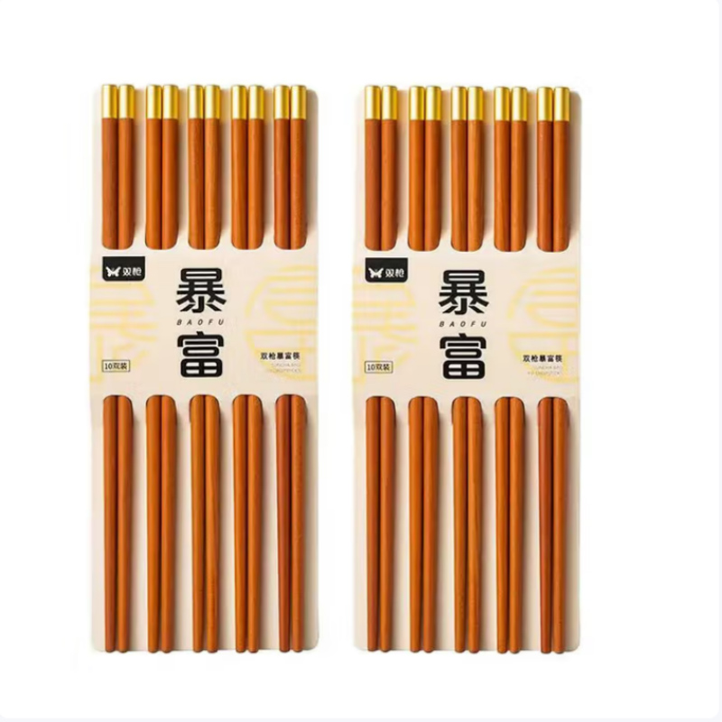 双枪（Suncha） 暴富铁木筷 DK21013 10双装 棕黄色（单位：套）