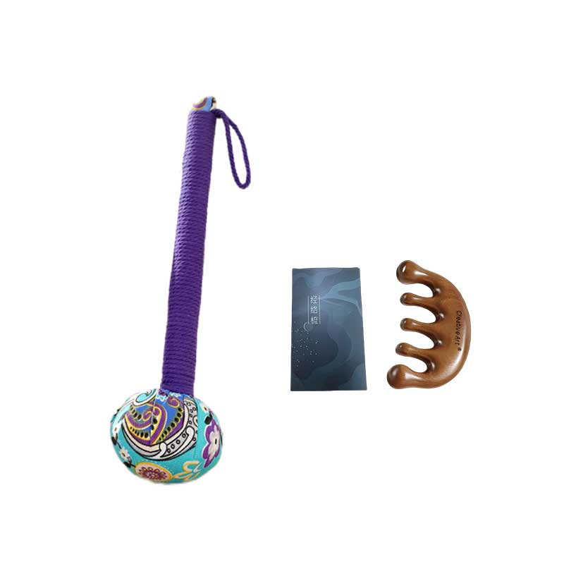 Creative art 金丝檀经络梳按摩养生锤 CA-comb-A0302-02/BH-BJ51231101-U 2件套 紫色+木色（单位：套）