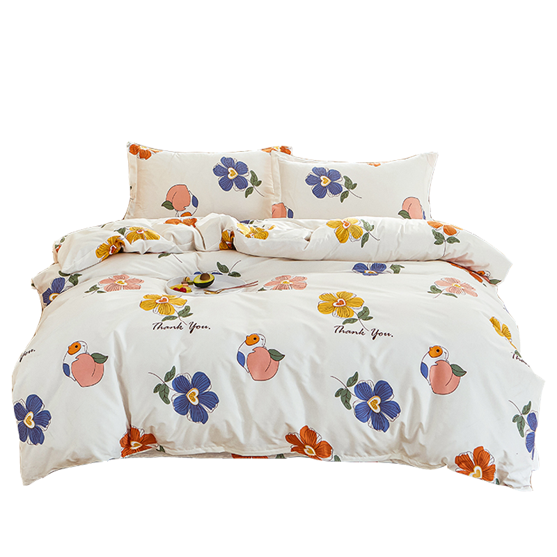 洁丽雅（Grace） 四件套磨毛套件-觅桃 JLY-SM101 被套2*2.3M床单2.3*2.5M枕套48*74CM*2 白色（单位：套）