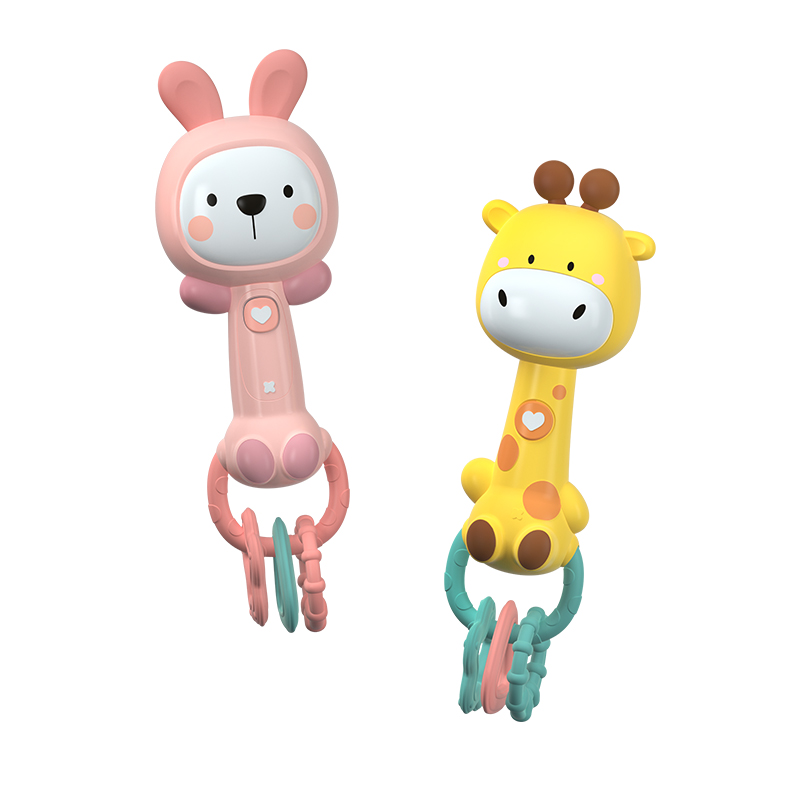 婴侍卫（BBG） 卡通智能感应声光动物手摇铃 BT0320 7.5*22cm 混色（单位：个）