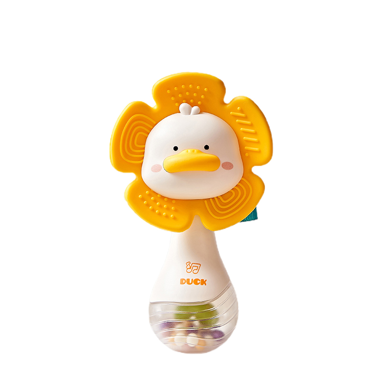 婴侍卫（BBG） 宝宝太阳花萌鸭牙胶沙锤 BT0032 8.5*15cm 混色（单位：个）