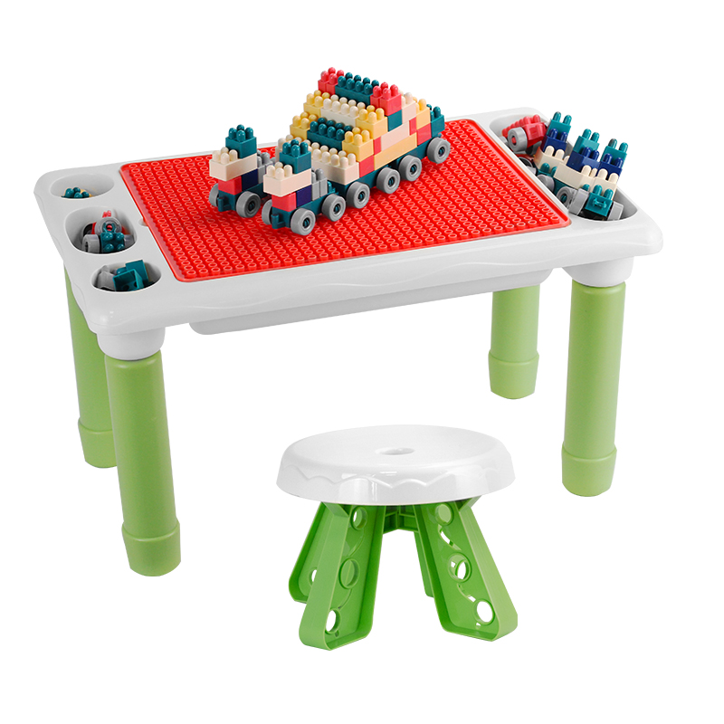 婴侍卫（BBG） 早教拼搭双面桌板积木桌167PCS带凳子 5068 46.5*29*25.8cm 混色（单位：套）