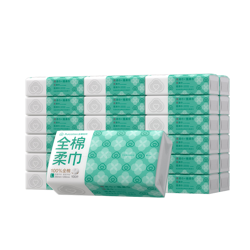 全棉时代 棉柔巾 经典L码 100片/包*36包 白色（单位：箱）