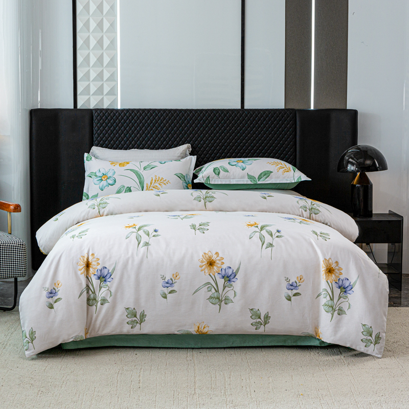 红蜻蜓（RED DRAGONFLY） 时尚全棉四件套-清韵悠梦 HQT-TJ8501 被套200&times;230cm 混色（单位：套）