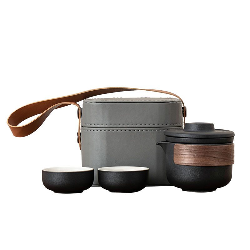品舰 茶具套装言合快客 PJB047 茶壶*1、茶杯*2、小方包*1 黑色（单位：套）