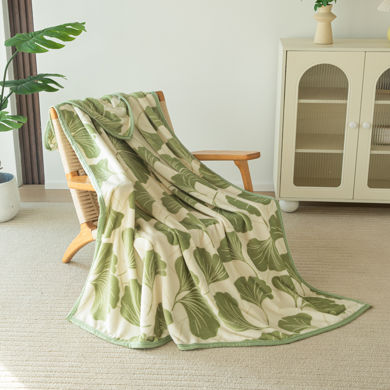 红蜻蜓（RED DRAGONFLY） 云丝绒盖毯-杏运倾绕 HQT-TZ7105 150*200cm  混色（单位：条）