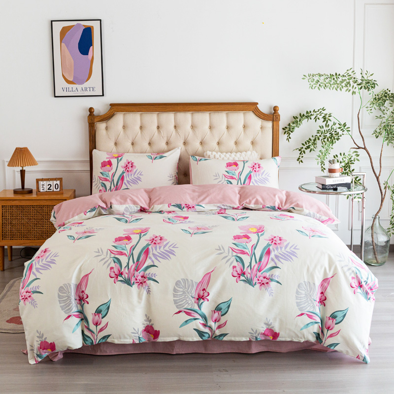 红蜻蜓（RED DRAGONFLY） 时尚全棉四件套-粉黛甜心 HQT-TJ8502 被套200&times;230cm  混色（单位：套）