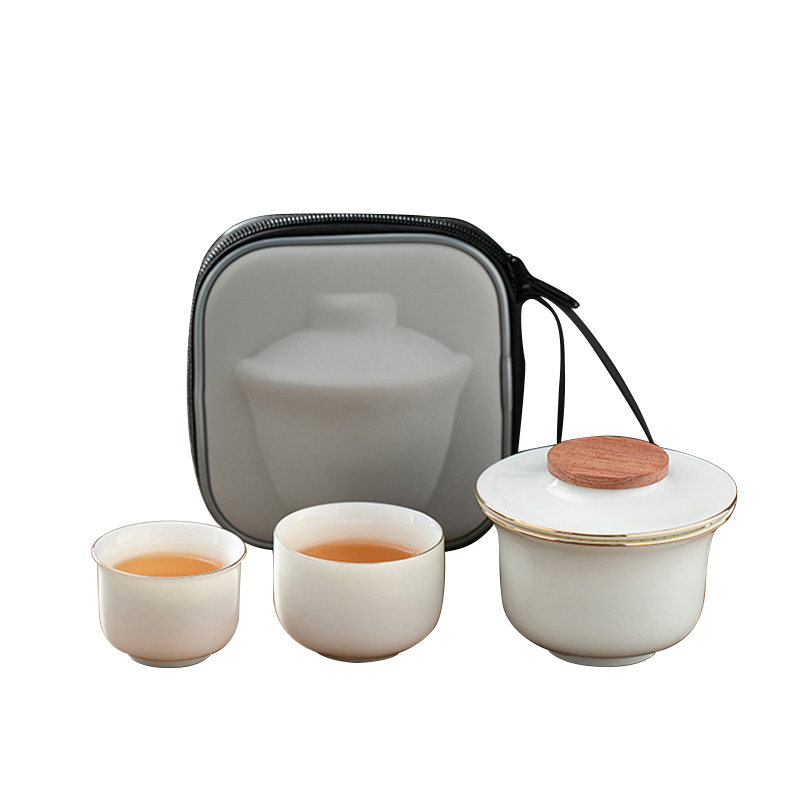 品舰 茶具套装无忧快客杯 PJB061 茶壶*1、茶杯（大）*1、茶杯（小）*1、便携包*1  白色（单位：套）