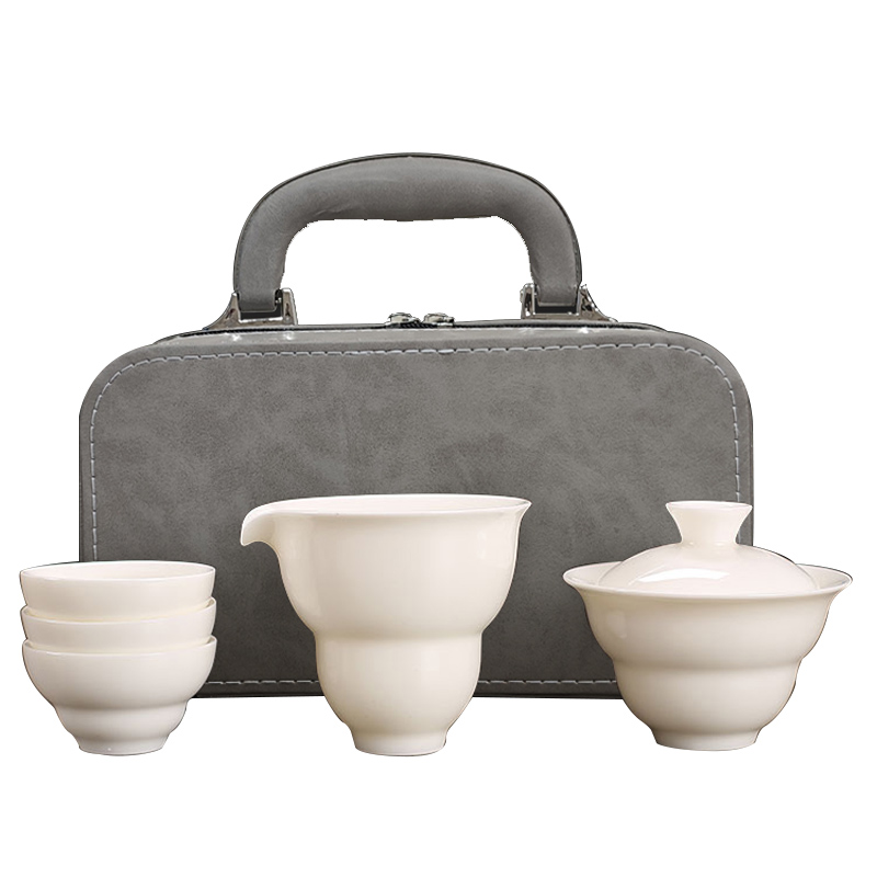 品舰 茶具套装纳福 PJB059 茶壶*1、公道杯*1、茶杯*3、旅行包*1  白色（单位：套）