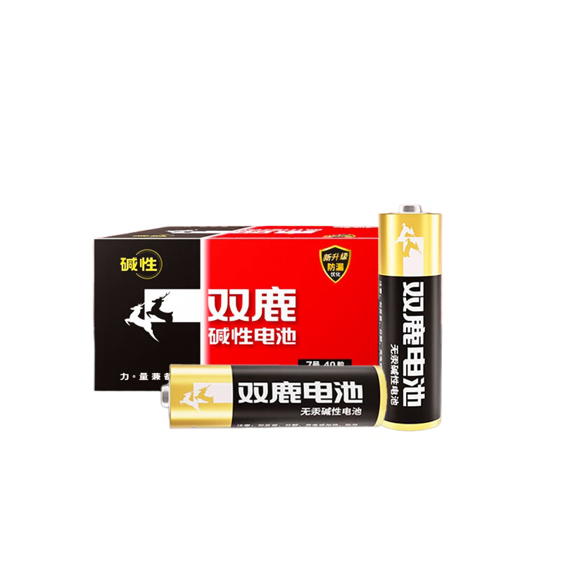 双鹿电池 碱性电池 7号/LR03/AAA 1300mAh 40粒/盒 黑色（单位：盒）