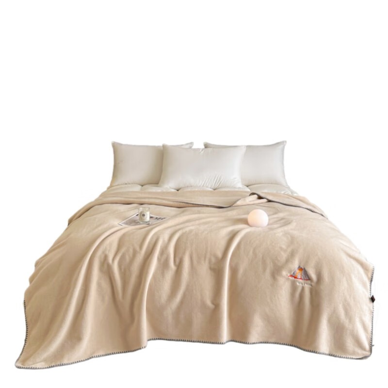 奥特佳 火山绒毛毯 JF070008 200*230cm 200*230cm 奶茶杏（单位：条）