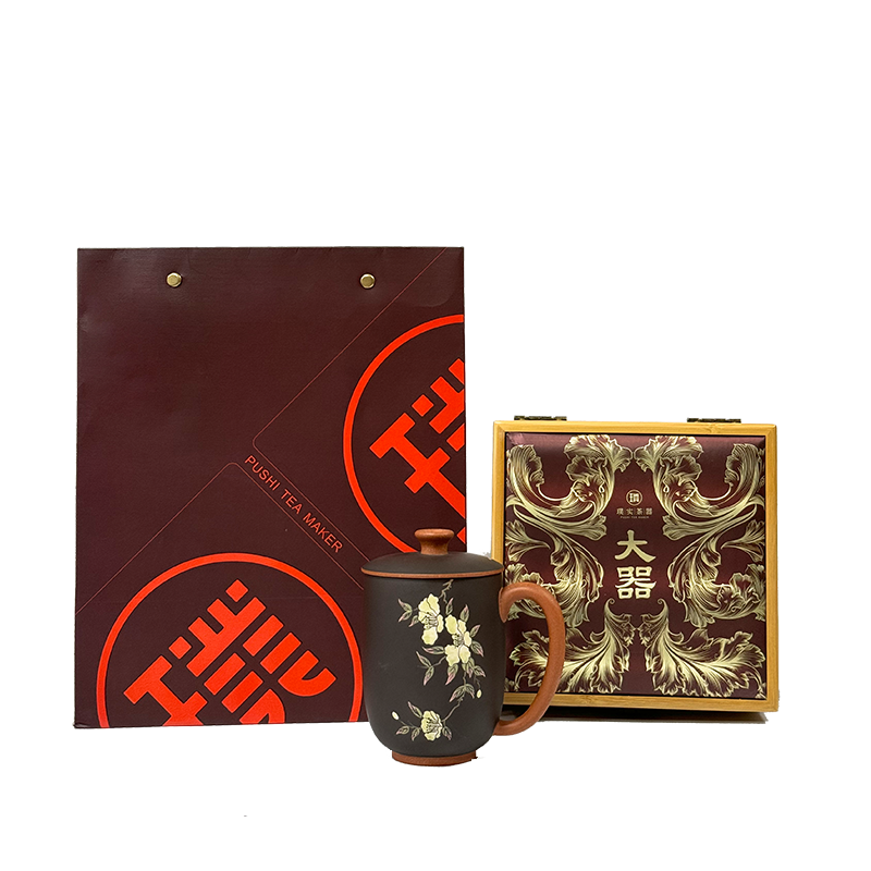 璞实茶器 茶杯 繁花 280ml 紫砂（单位：套）